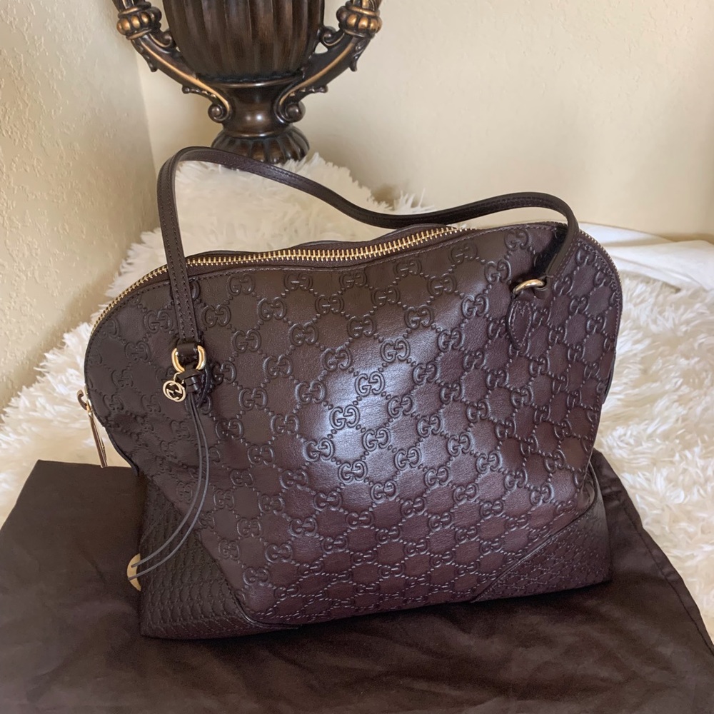 Gucci Brown Guccissima Leather Bree Tote Bag